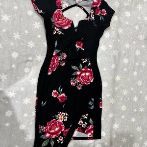 Crave Fame Pink Asymmetrical Bodycon Dress